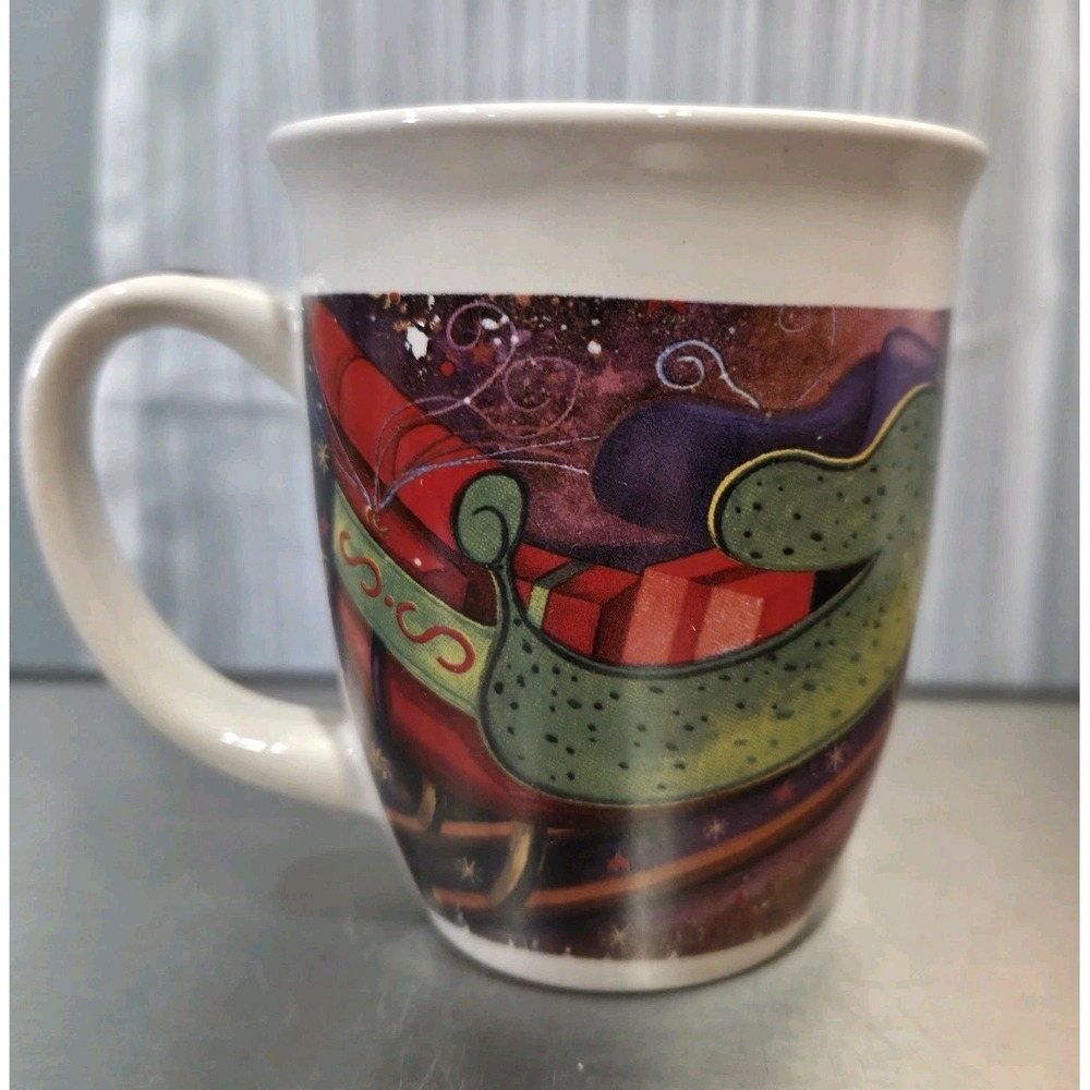 Royal Norfolk Christmas Santa's Sleigh Coffee/Tea Mug Ceramic 12oz‎